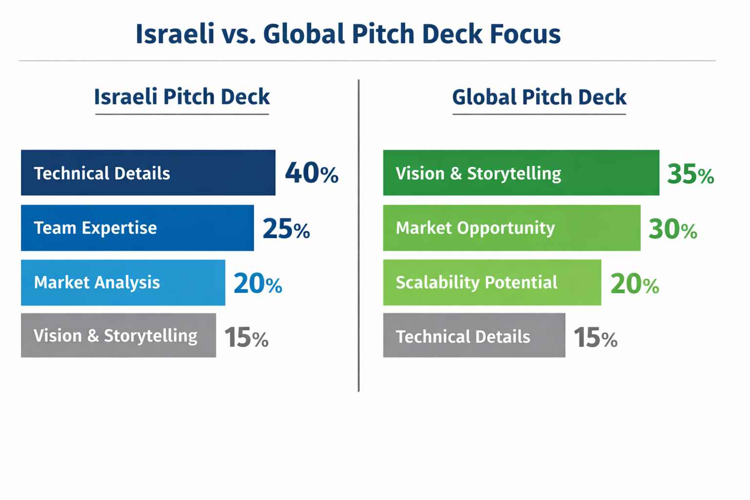 Comparing VC pitch expectations in Israel vs. global markets.