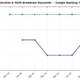 Line graph illustrating Google ranking position trends from 2023 to 2026 for remote production and REMI broadcast keywords, tracking specific monthly search volumes and top-10 visibility thresholds over time.
