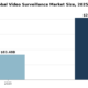 Bar chart comparing the global video surveillance market size in 2025 versus its projected size in 2033
