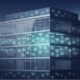 Conceptual illustration of AI tool usage scattered visibly and invisibly around an office building, representing shadow AI.